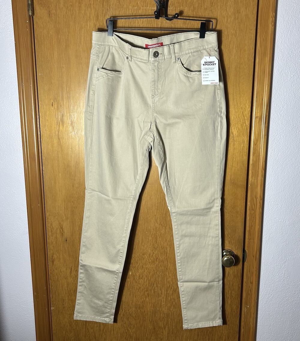 UNIONBAY Karma Stretchy High Waisted Skinny Pants Beige Women Junior Size 15